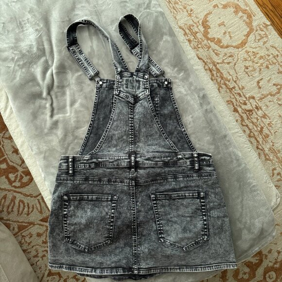 Like New Forever 21 Black Acid Wash Overall Dress Sz 31 - Picture 2 of 7